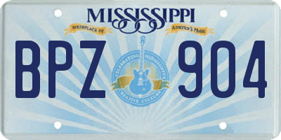 MS license plate BPZ904
