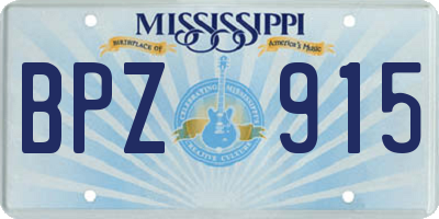 MS license plate BPZ915
