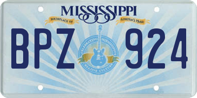 MS license plate BPZ924