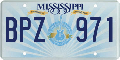 MS license plate BPZ971