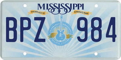 MS license plate BPZ984