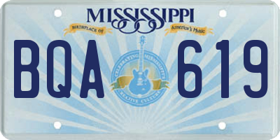 MS license plate BQA619