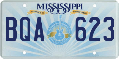 MS license plate BQA623