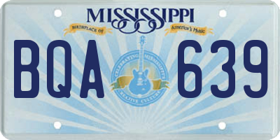 MS license plate BQA639