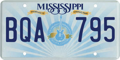 MS license plate BQA795