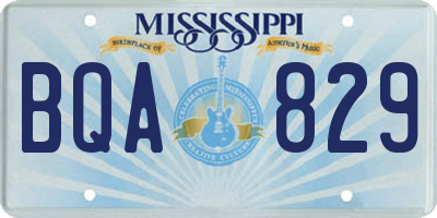 MS license plate BQA829