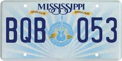 MS license plate BQB053