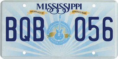 MS license plate BQB056