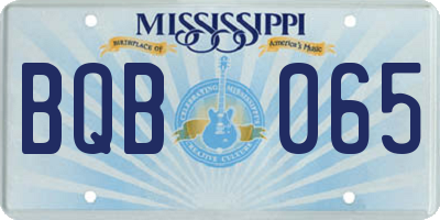 MS license plate BQB065