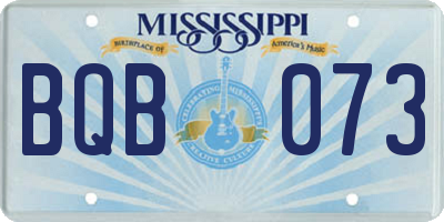 MS license plate BQB073