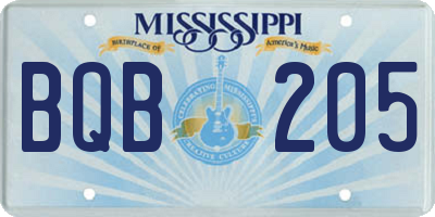 MS license plate BQB205