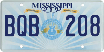 MS license plate BQB208
