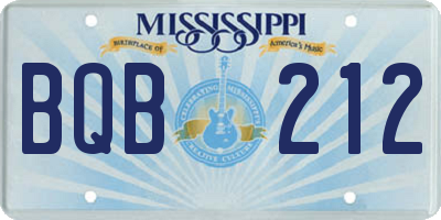 MS license plate BQB212