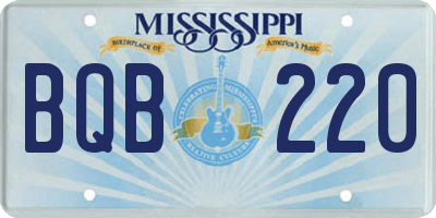 MS license plate BQB220
