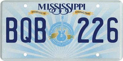 MS license plate BQB226
