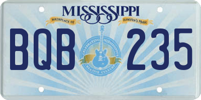 MS license plate BQB235