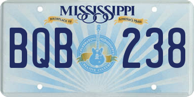 MS license plate BQB238