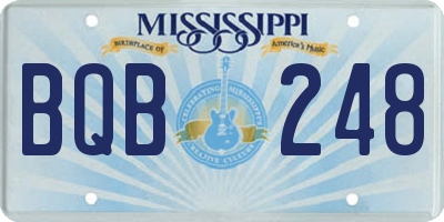 MS license plate BQB248