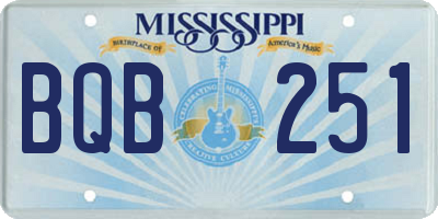 MS license plate BQB251