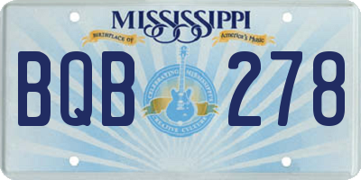 MS license plate BQB278