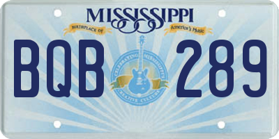 MS license plate BQB289