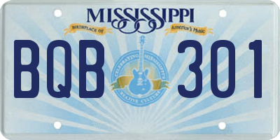 MS license plate BQB301