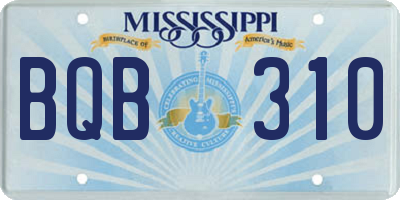 MS license plate BQB310