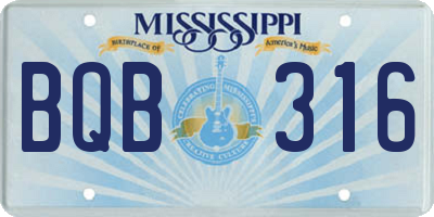 MS license plate BQB316