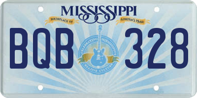 MS license plate BQB328