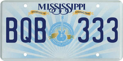 MS license plate BQB333