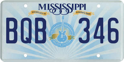 MS license plate BQB346