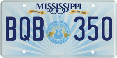 MS license plate BQB350