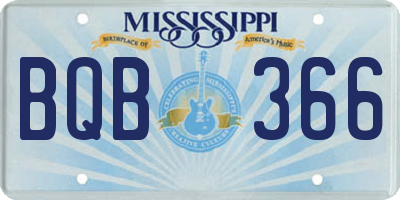 MS license plate BQB366