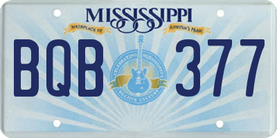 MS license plate BQB377
