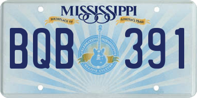 MS license plate BQB391