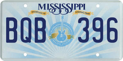 MS license plate BQB396