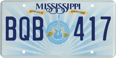 MS license plate BQB417