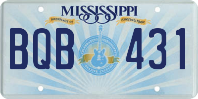 MS license plate BQB431