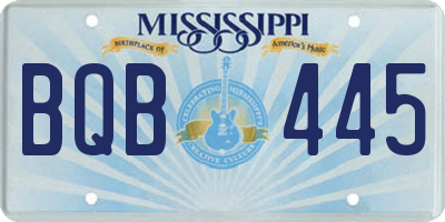 MS license plate BQB445