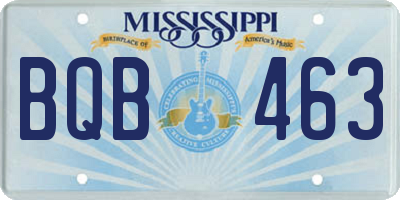 MS license plate BQB463
