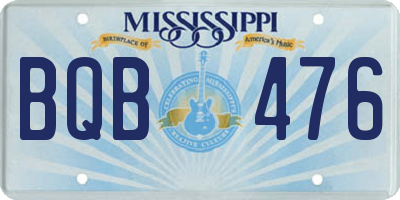 MS license plate BQB476