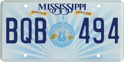 MS license plate BQB494