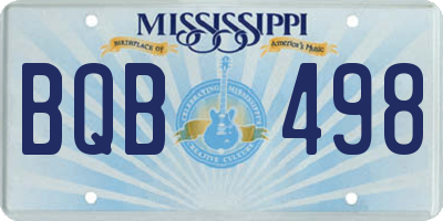 MS license plate BQB498