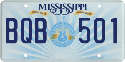 MS license plate BQB501