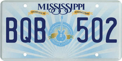 MS license plate BQB502