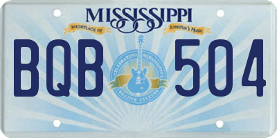 MS license plate BQB504