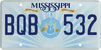 MS license plate BQB532