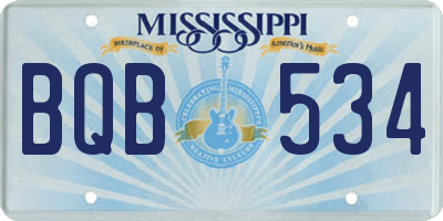 MS license plate BQB534