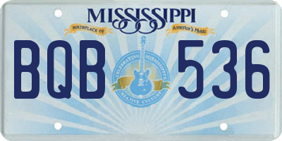 MS license plate BQB536