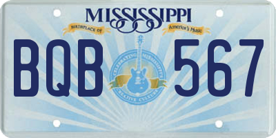 MS license plate BQB567